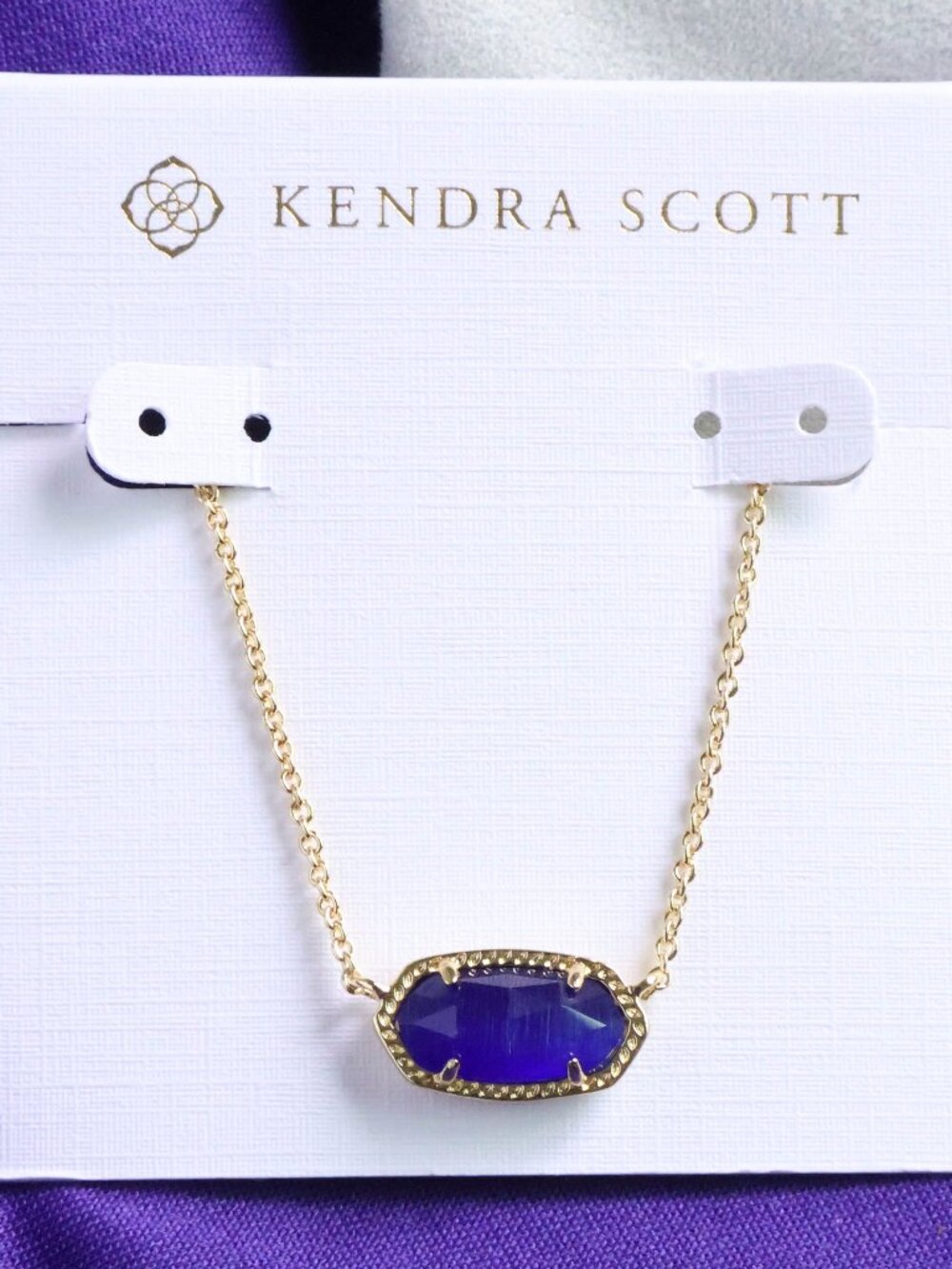 Kendra Scott Elisa Necklace Cobalt Cat's Eye